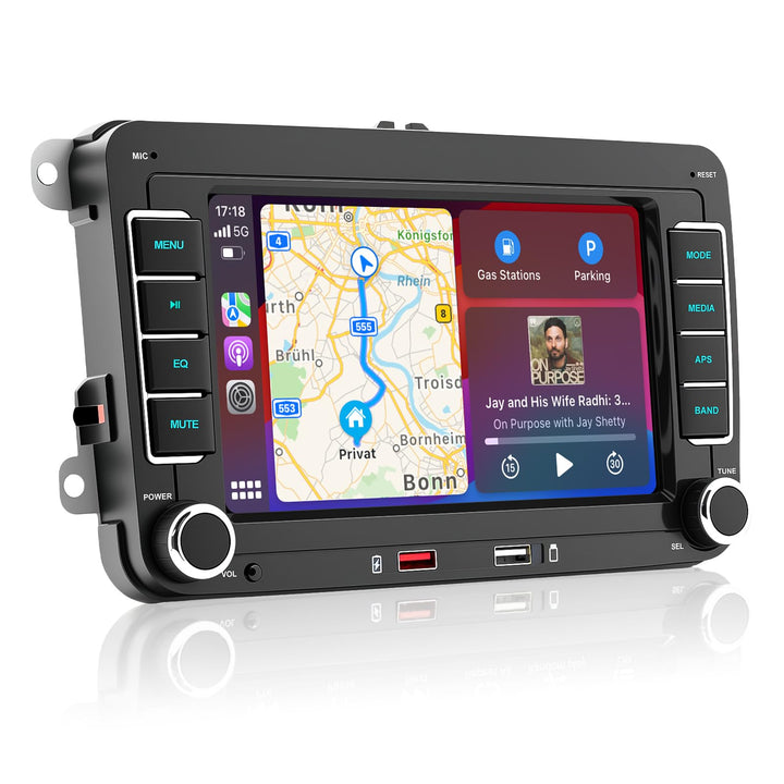 Autoradio mit Bildschirm für VW Golf 5 6 Polo Passat Caddy Touran Tiguan Seat Skoda, 7 Zoll Touchscr