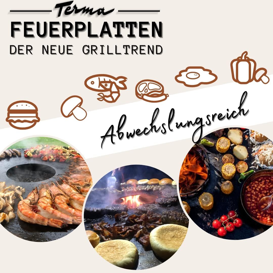 Terma Feuerplatte -80cm- Stärke -6mm- Made in Germany, Grillplatte plancha grillplatte feuerring für