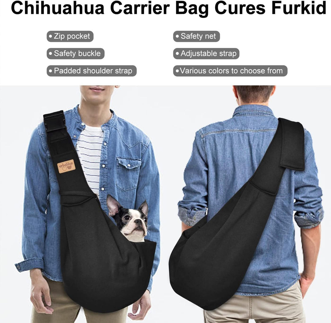 vrbabies Hundetrage für kleine Hunde, freihändig, atmungsaktiv, wendbar, verstellbar, aus Baumwolle,