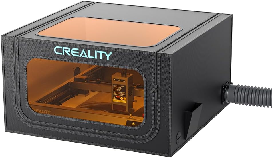 Creality Lasergravierer Gehäuse V2.0 mit Entlüftung, Laser Cutter Schutzhülle mit Ventilator und Roh