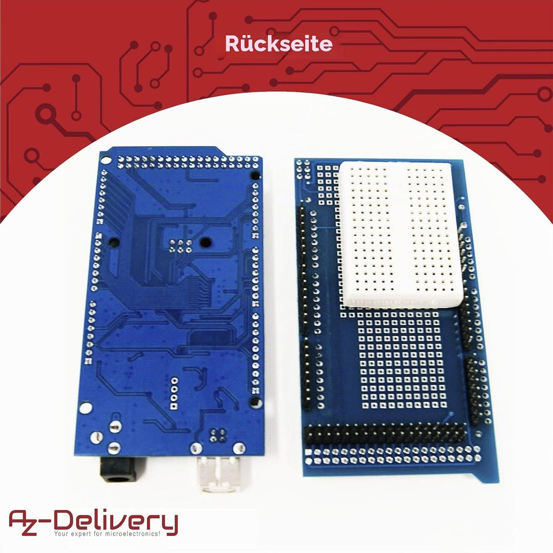 AZDelivery 3 x AZ-MEGA2560-Board Bundle mit Prototype Shield kompatibel mit AZ-MEGA2560-Board inklus
