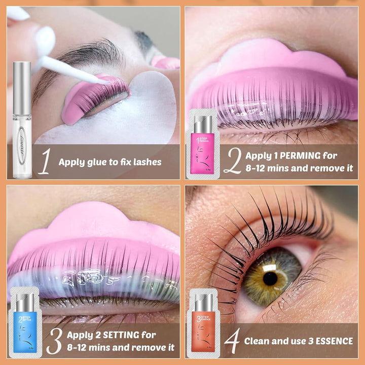 Lomansa Wimpernlifting Set, Lash Lifting Set, Sanfte, Langsam Wirkende Lotionsbeutel, Geeignet für A