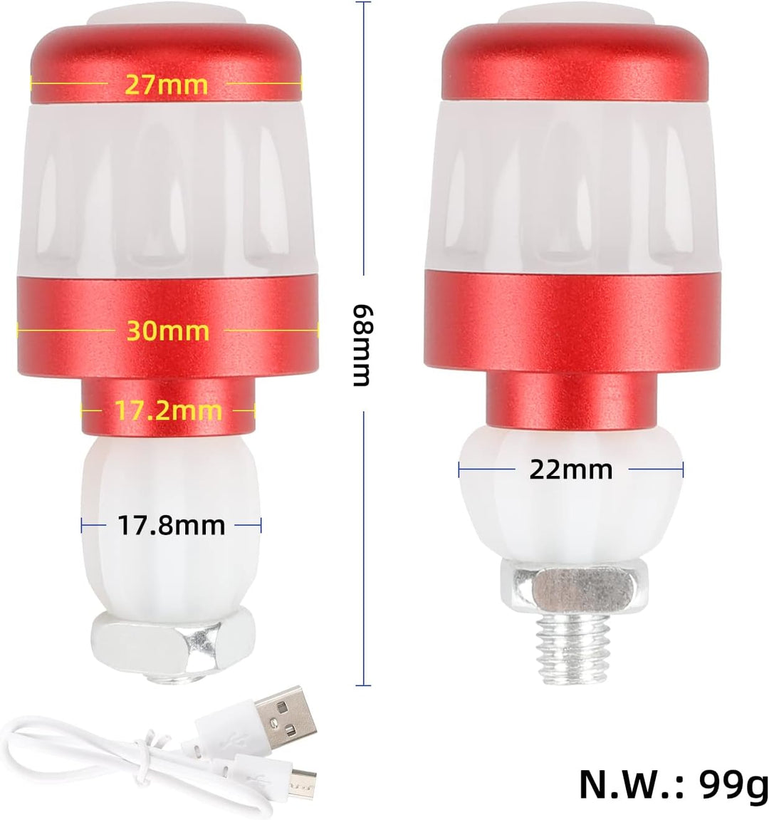 LED-Lenkerblinker Elektroroller für Xiaomi/Segway Ninebot, Wiederaufladbar, Wasserdicht, Universelle