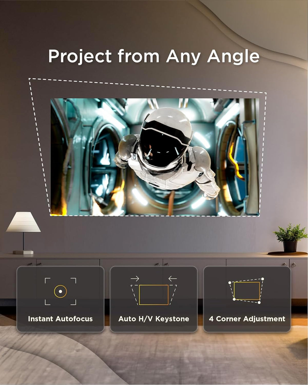 ViewSonic M10 Tragbarer RGB Laser Smart Projektor mit Harman Kardon Lautsprecher, Silber, M10