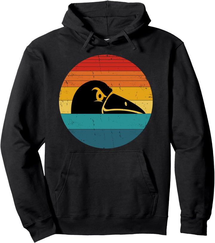 Lustig Krähe Retro Aesthetic Vintage Schwarzer Rabe Pullover Hoodie