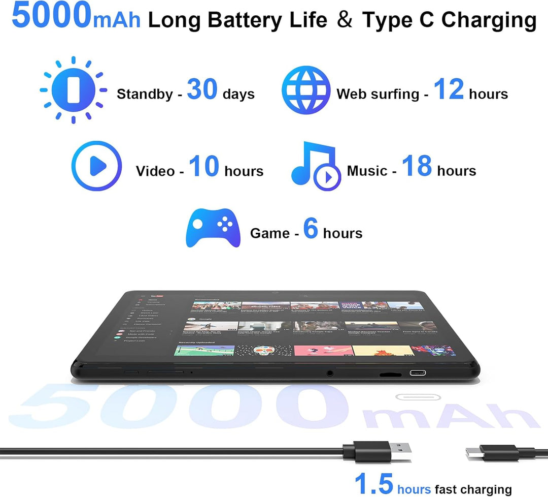 AWOW Tablet 10 Zoll Android 14 Octa-Core 8GB+64GB (1TB TF erweiterbar) – WiFi 6, Bluetooth 5.0, 5000