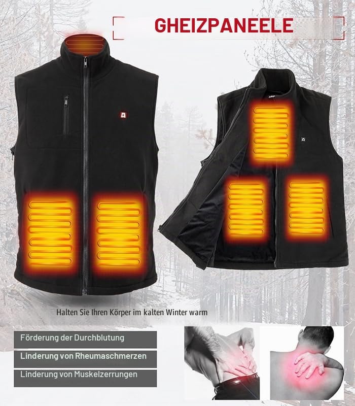 ARRIS Heizweste für Männer Grösse einstellbar elektrische Heizung Körper warm Gilet 7.4V batteriebet