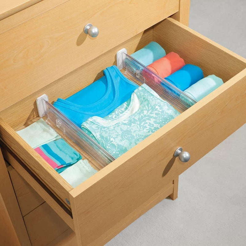 mDesign 8er-Set verstellbarer Schubladeneinsatz – praktischer Schubladen Organizer für Schrank und K