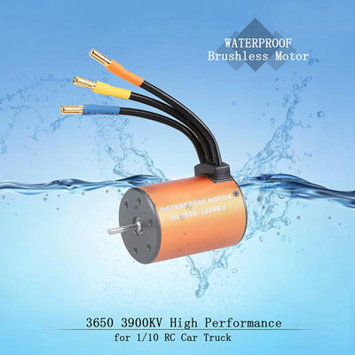 GoolRC 3650 3900 KV Beushless-Motor wasserdicht mit Kombi-Set ESC 60A für 1/10 RC LKW Auto
