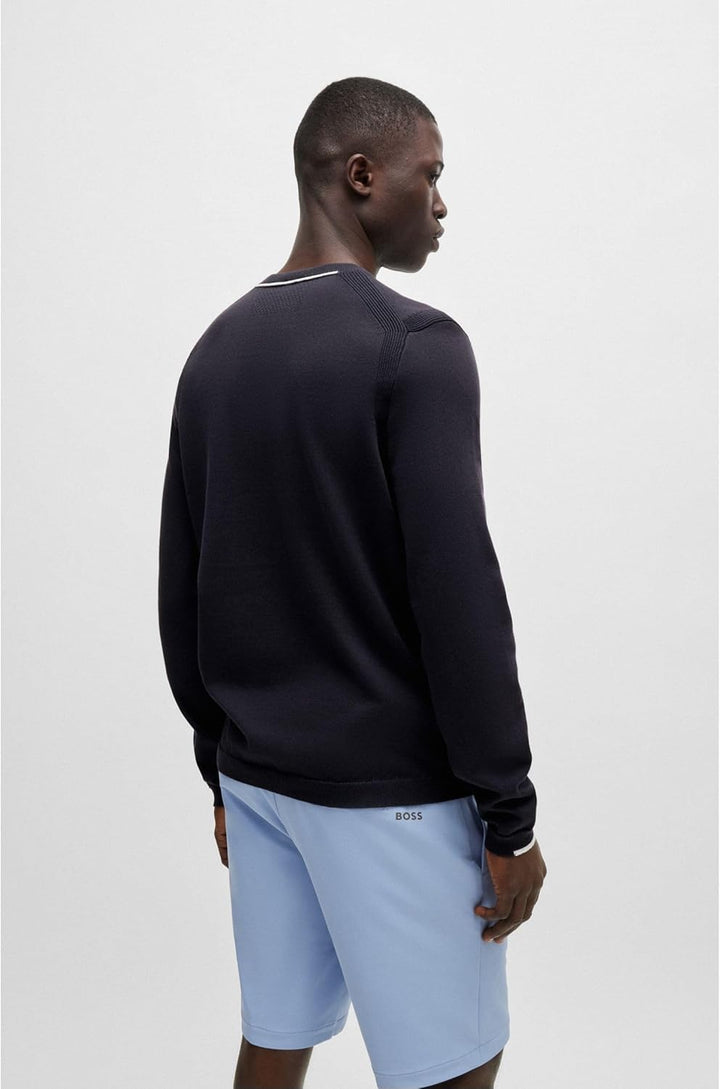 BOSS Herren Ever-X CN Regular-Fit Pullover aus Baumwoll-Mix mit Logo-Print L Dark Blue402, L Dark Bl