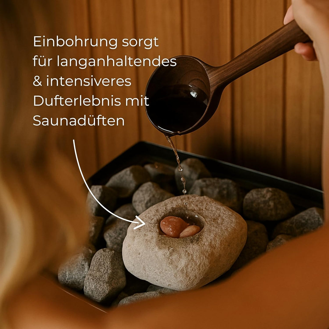 Saunastein Naturstein | Handgefertigter Dampfstein für Sauna | Für langanhaltenden Aufguss & verbess
