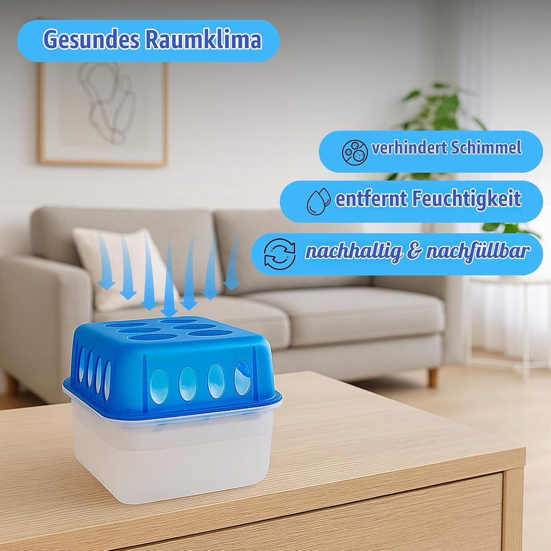 Smart-Planet 4er Set Luftentfeuchter inkl. 8 x400gr Granulat Nachfüllpack langlebig - für Räume mit