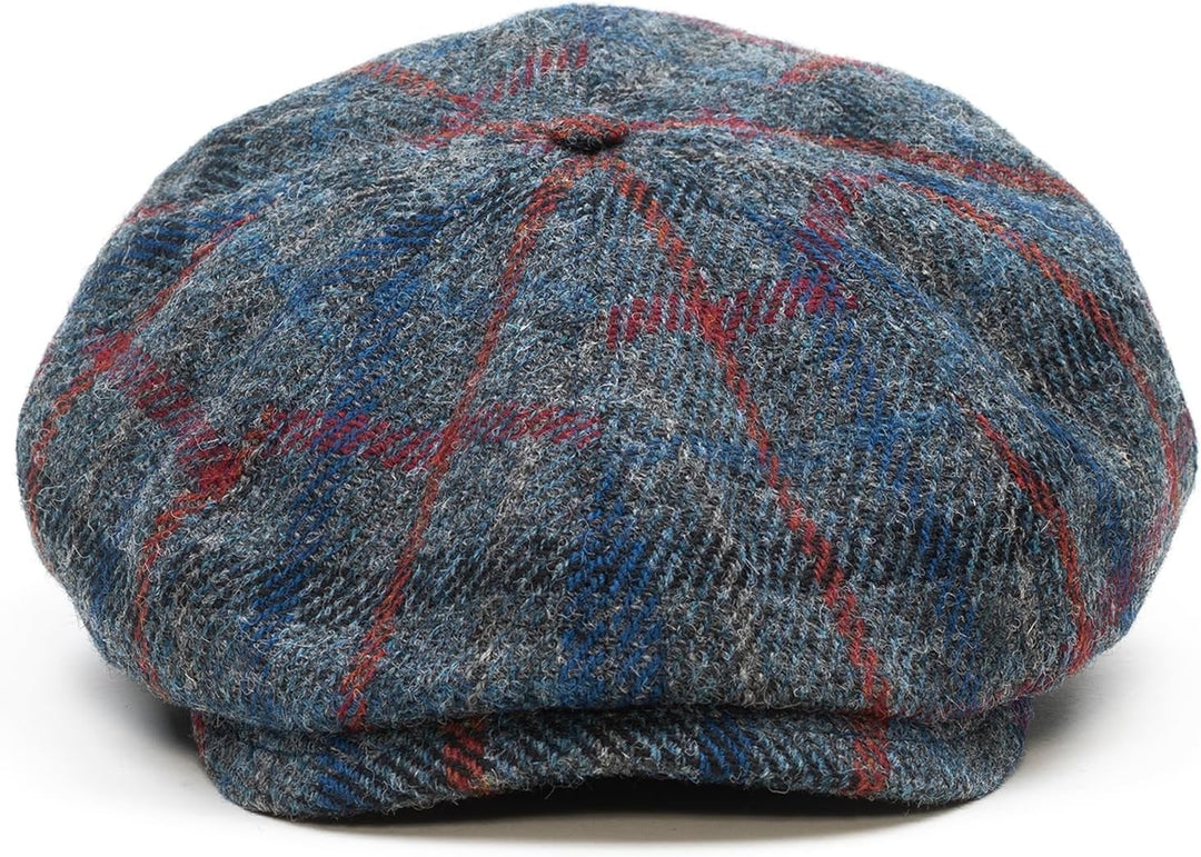 Sterkowski Shelby Mütze | Tweed Schiebermütze für Herren | Warm Elegant 100% Wolle Zeitungsjunge Kap