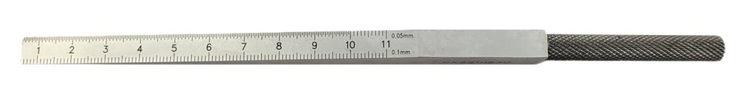 WRS Präz.-Messkeil aus Stahl, mattverchromt, Messbereich 0,5-11 mm, 110 mm lang, Ablesung: unten 0,1