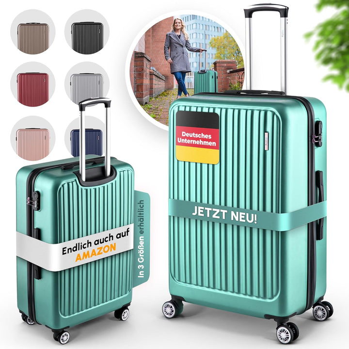 Easy Move Koffer Gross XL 74x50x35cm - Stabiler Hartschalenkoffer Reisekoffer mit 4 Rollen 360° leis