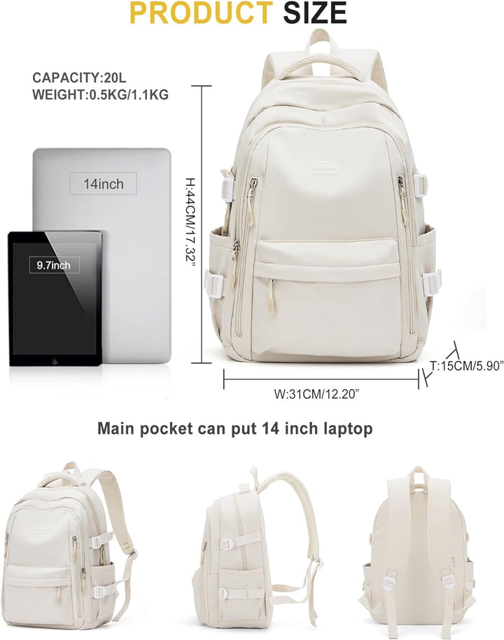 Schulrucksack Mädchen, Lässig Rucksack Damen Klein Modern Elegant Travelite Leichter Laptop Daypack