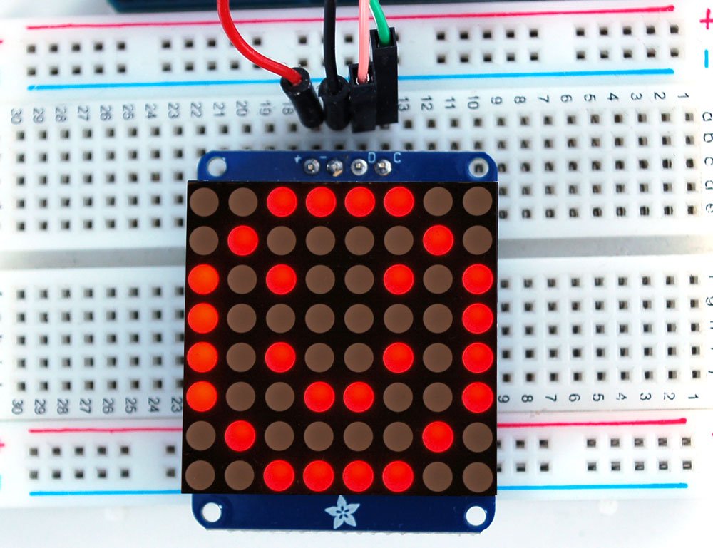 Adafruit 1.2" 8x8 LED-Matrix mit I2C-Backpack, rot 1049