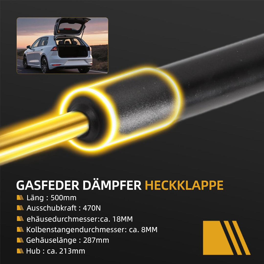 2 x Gasfeder Dämpfer Heckklappe Passend für Audi A3 8L1 Schrägheck 1996-2003, für A4 Avant 8D5 B5 Ko