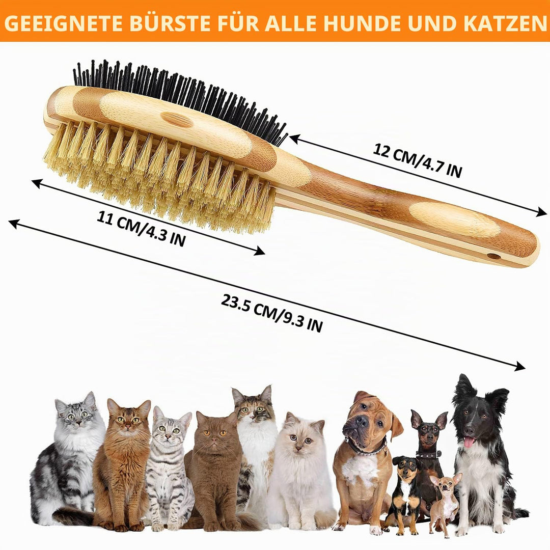 Hundebürste & Katzenbürste, Doppelbürste für Hunde und Katzen, Pin Hundebürste für Knoten & Unterfel
