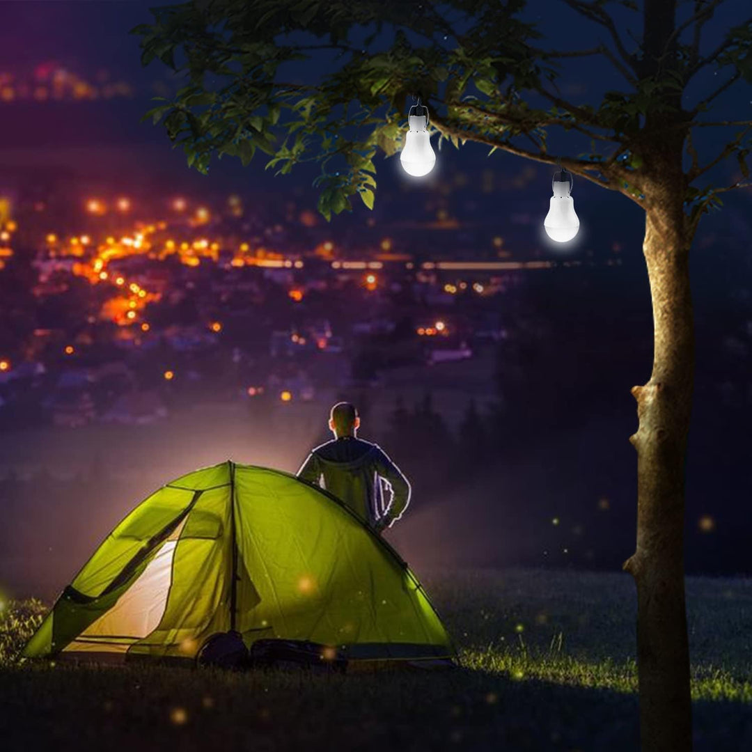 2 Stück Solar Glühbirne,TechKen Solarlampe LED Licht Tragbare Birne Solarlampen Lämpchen 3 W,3 m Lad