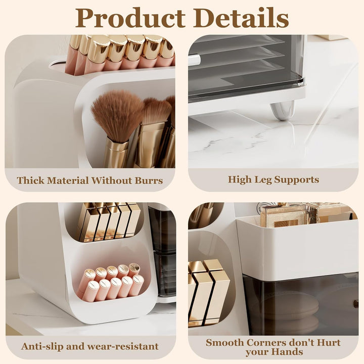 Make Up Kosmetik Organizer mit 2 Schubladen, Multifunktion Schminktisch Organizer, Einfache Aufbewah