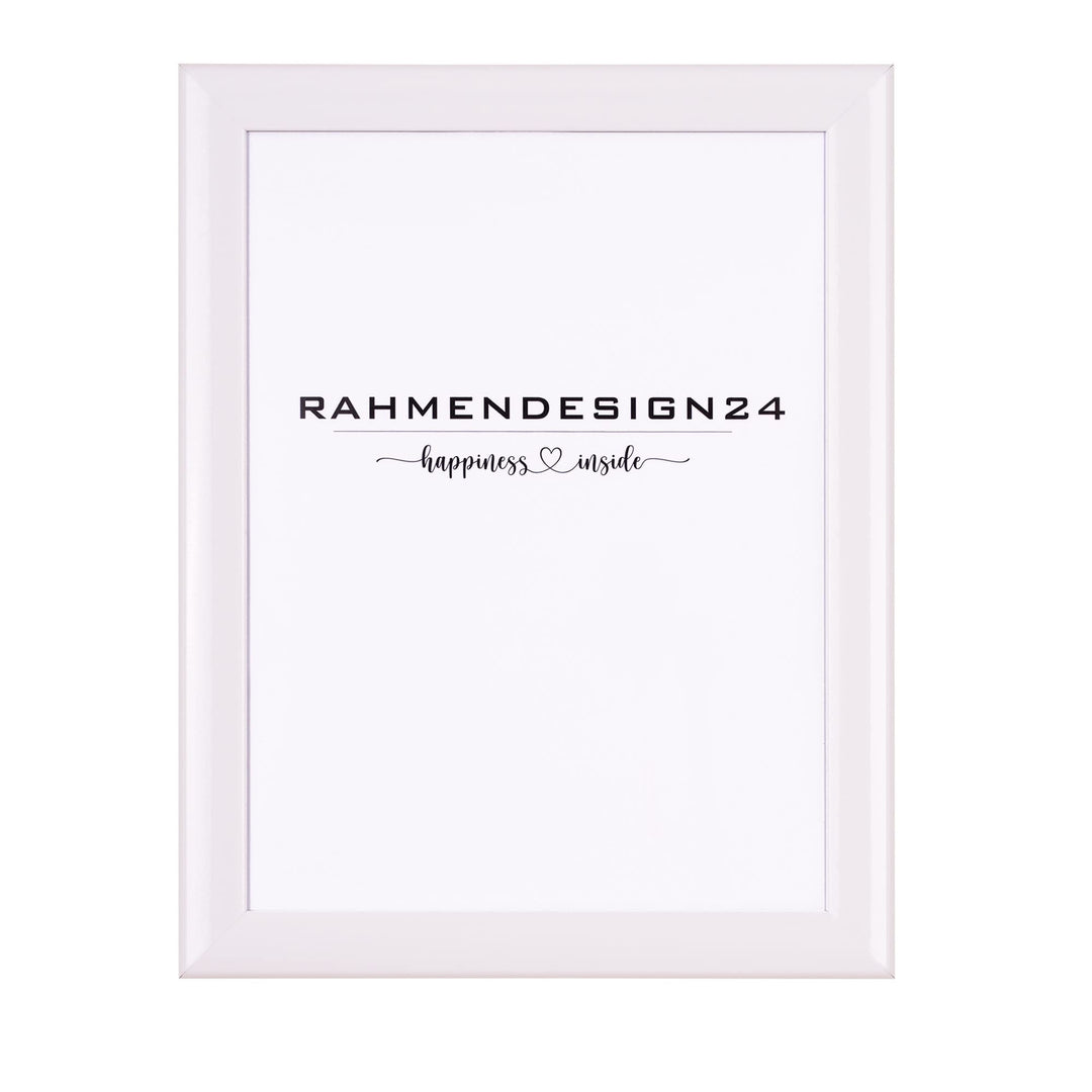 Rahmendesign24 Bilderrahmen Fiona 70x100 Weiss (Hochglanz) Fotorahmen, Wechselrahmen, Posterrahmen,