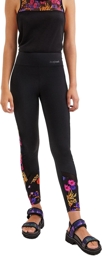 Desigual Damen Football Leggings XS Schwarz, XS Schwarz