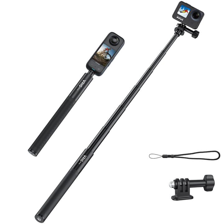 VRIG TP-13,131cm(51inch) Verlängerung Selfie Stick für INSTA360 für GoPro 11 10 9 8 7, Insta Insta36