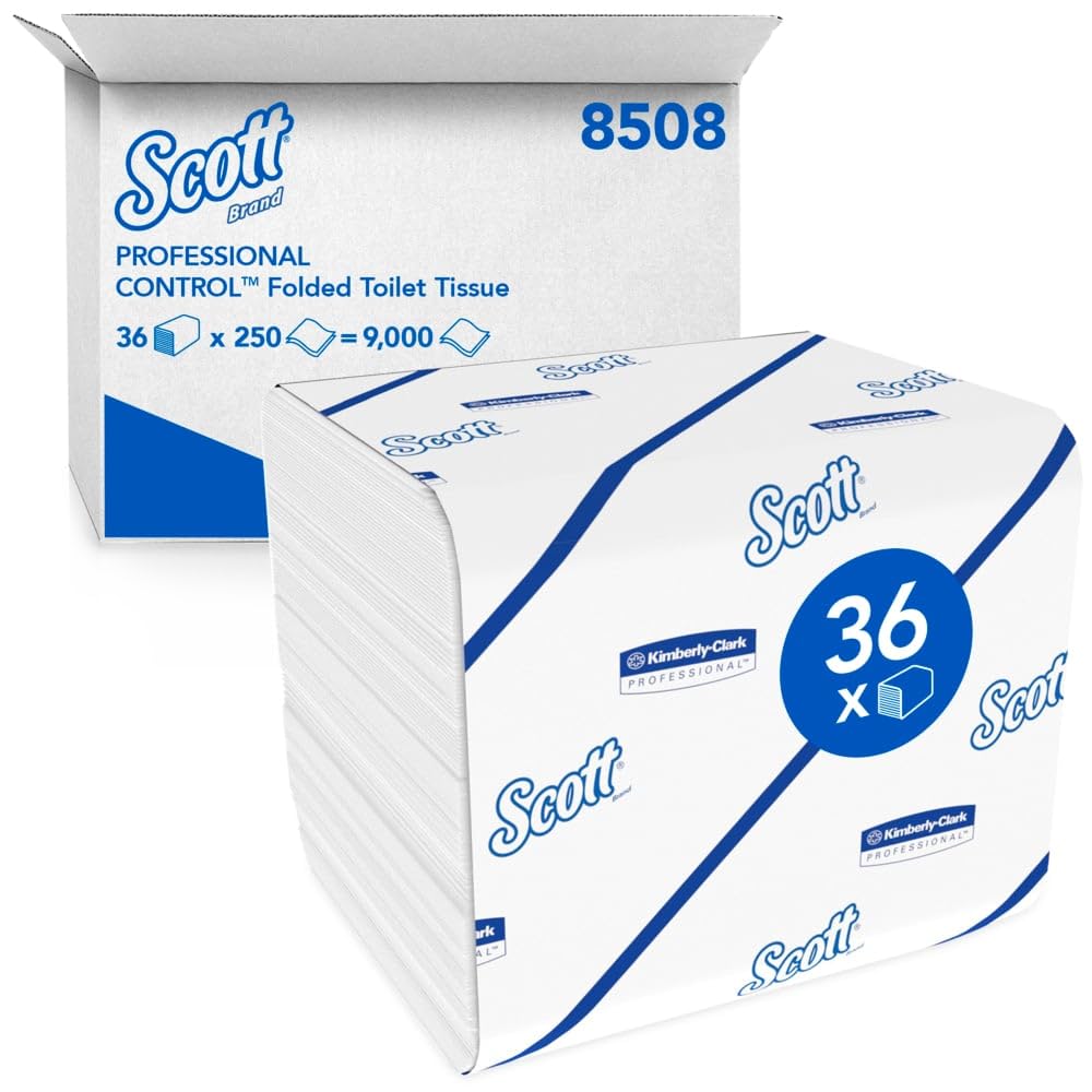 Scott Control Einzelblatt-Toilettenpapier 8508 – 2-lagiges Toilettenpapier – 36 Packungen x 250 Blat