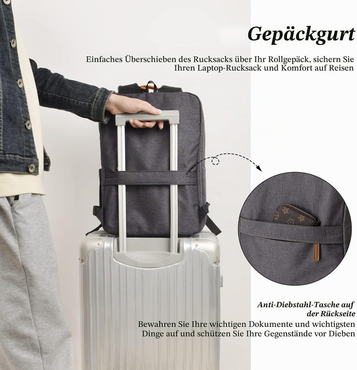 Hp hope Laptop Rucksack Business Rucksack Damen, Rucksäcke Herren 15,6 Zoll Laptop, 22L Handgepäck R