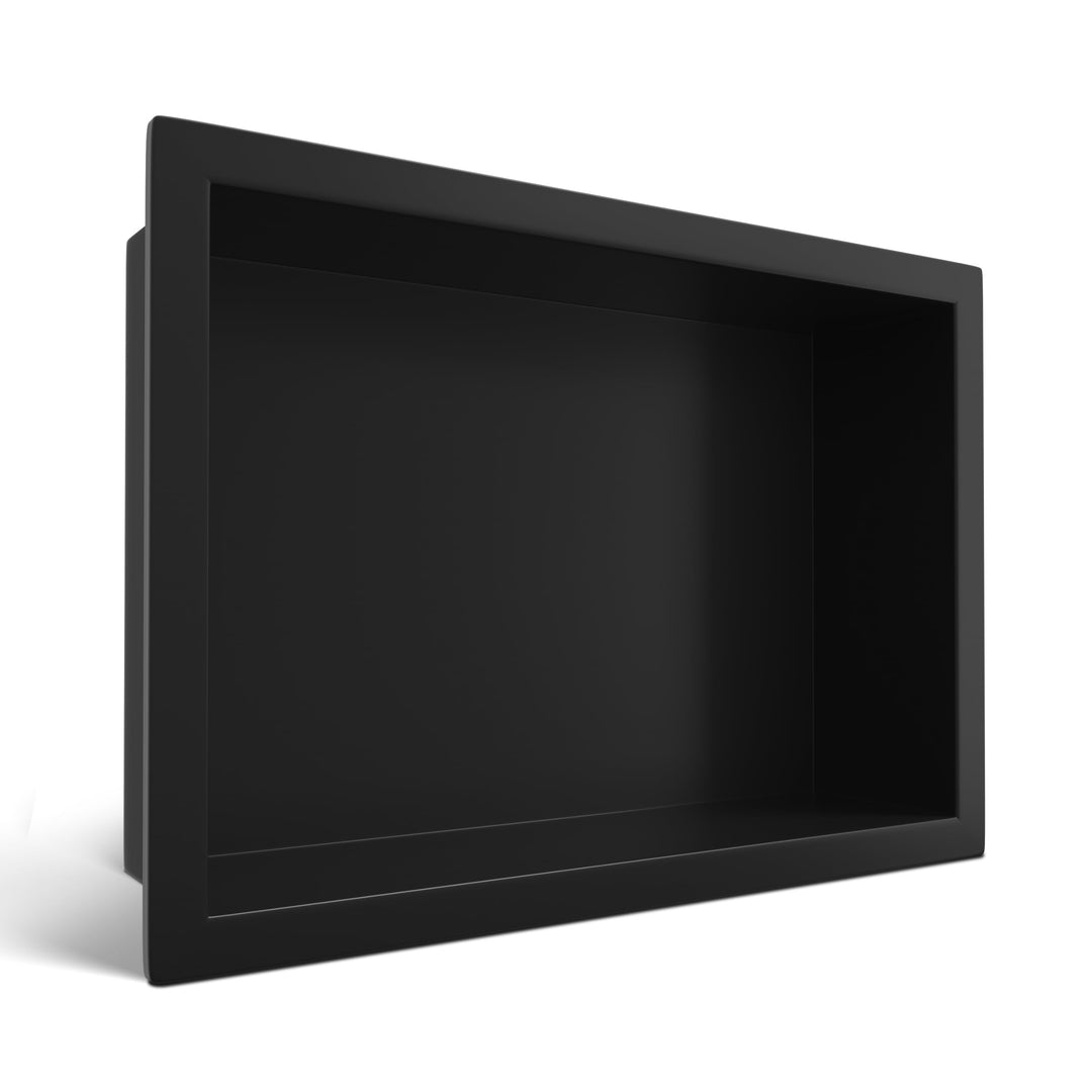 Balneo Wall-Box ONE Black Edelstahl Duschnische 30x20x10 cm, schwarz, wandnische dusche, wasserdicht