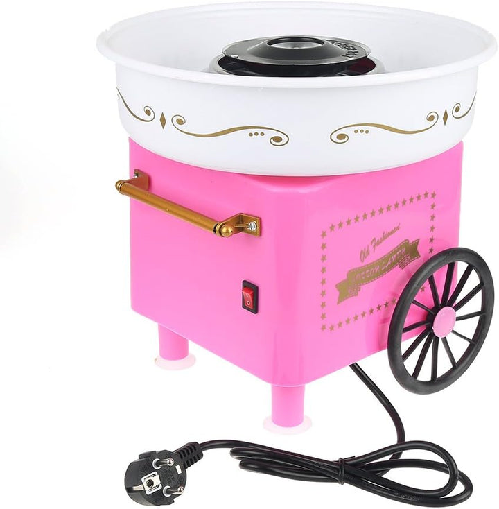Zuckerwattemaschine, Retro Trolley Mini-Zuckerwattemaschine, geeignet für Familie, Party, Festival,