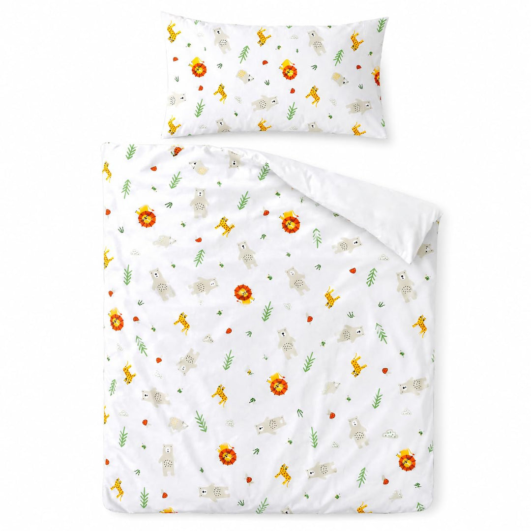 various Wendbare Babybettwäsche-Sets (60 x 120 cm), 100% Baumwolle, bestehend aus Bettbezug und Kiss