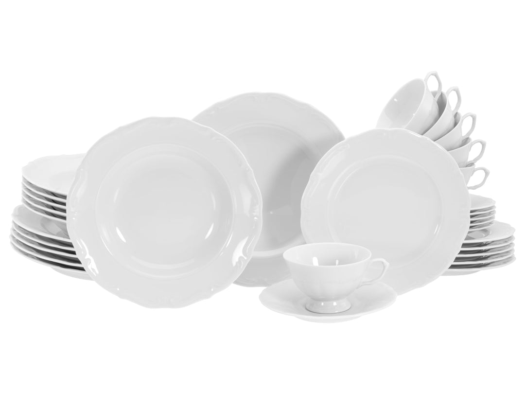 Creatable Kombiservice 30 teilig, Porzellan, Weiss Kombiservice 30-teilig