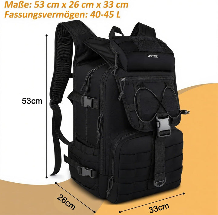 YOREPEK 50L Militär Rucksack, Gross Taktischer Rucksack, Wanderrucksack Herren Bundeswehr Outdoor Ar