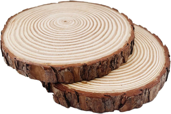 Holzscheiben 4 Stücke Holz Log Scheiben 21-23cm Unvollendete Holzkreise Ungebohrte Holzkreise ohne L