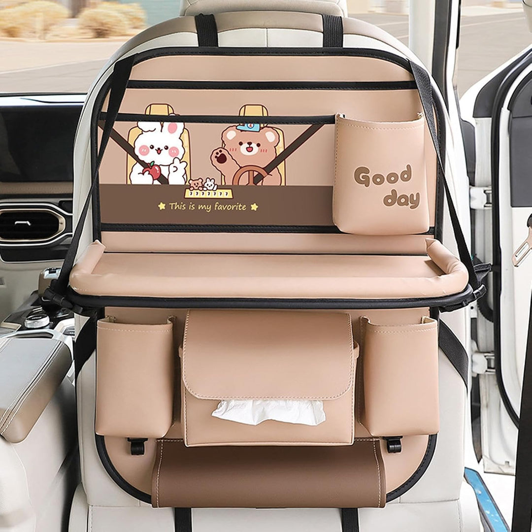 Rücksitz-Organizer für Kinder Multifunktionaler wasserdichter rutschfester | Reise-Autositz-Tablett
