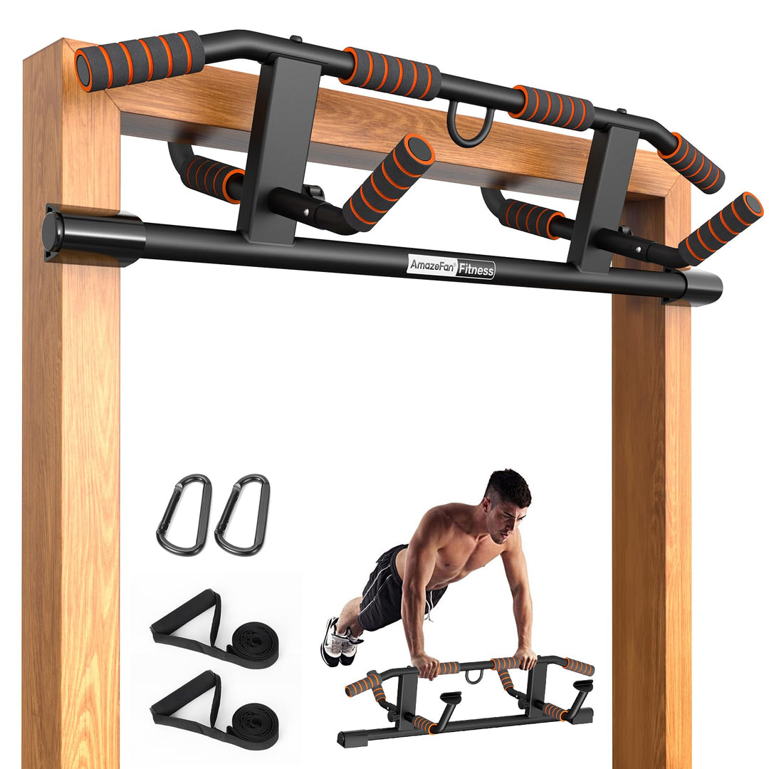 AmazeFan Klimmzugstange Türrahmen, 2024 Upgrade Pull Up Bar mit vielfältigen Griffmöglichkeiten, Mit