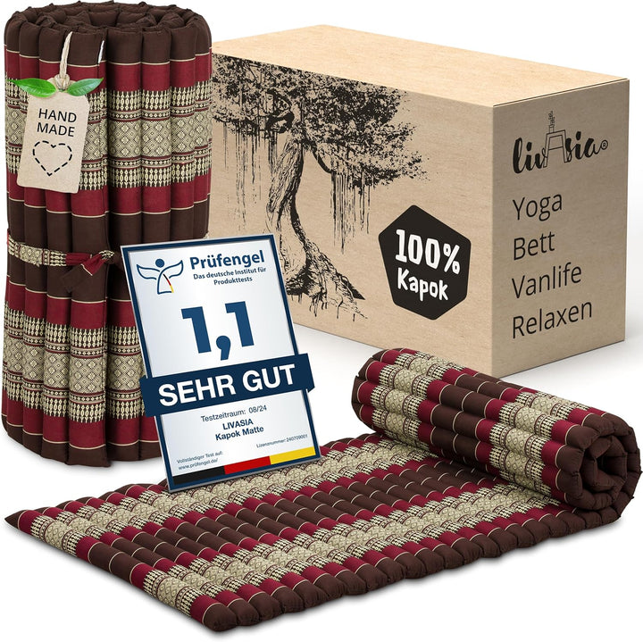 livasia Rollmatte Rollmatratze L-200x110x4,5cm, Gästebett Gästematratze 1 Person, Reisebett Kofferra