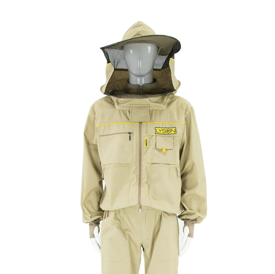 LYSON Imkerbluse mit abnehmbarem Hut/Imkerjacke mit Handstulpen mit Daumenloch Unisex Imkerbluse bel