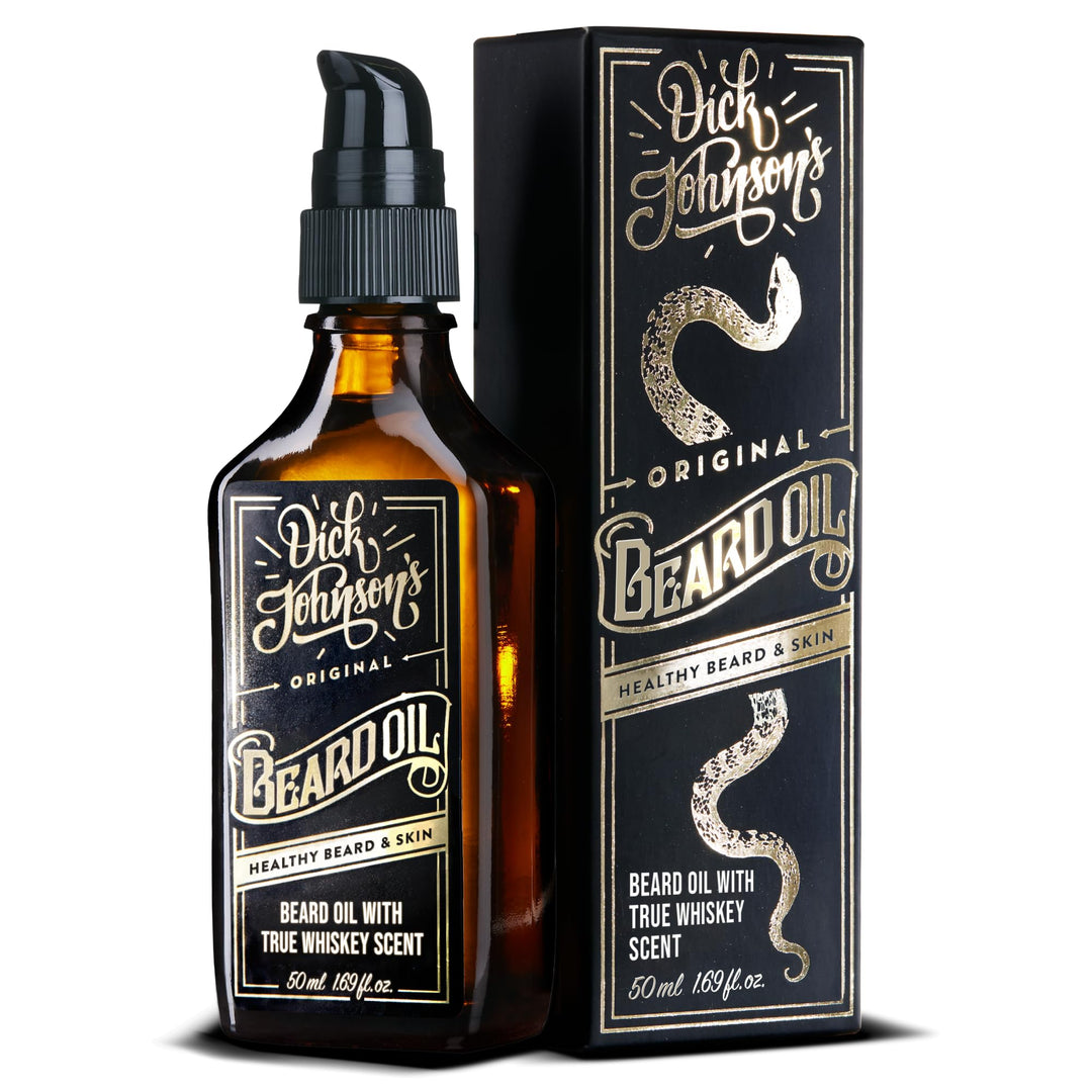 Dick Johnson Beard Oil True Whiskey | Bartöl für Männer | Bart Weichmacher mit Johannisbeersamenöl,