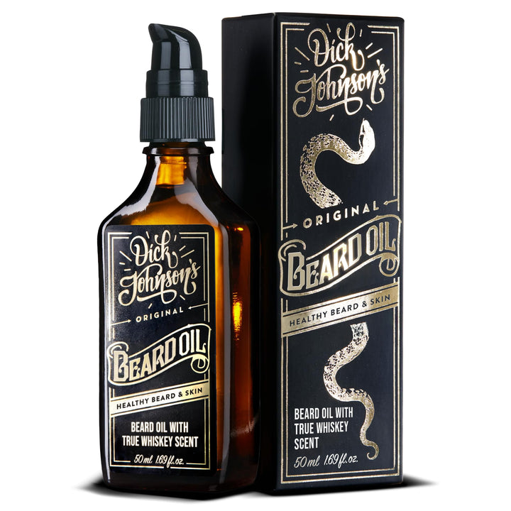 Dick Johnson Beard Oil True Whiskey | Bartöl für Männer | Bart Weichmacher mit Johannisbeersamenöl,