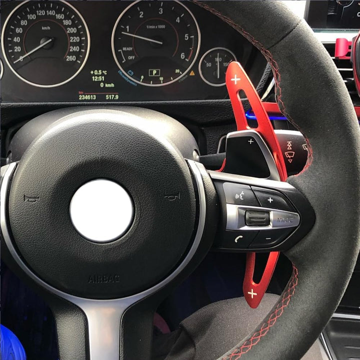 HIBEYO Lenkrad Schaltpaddel Verlängerung Schaltwippen für BMW 3er F30 F31 F34 5er F10 F11 1er F20 F2