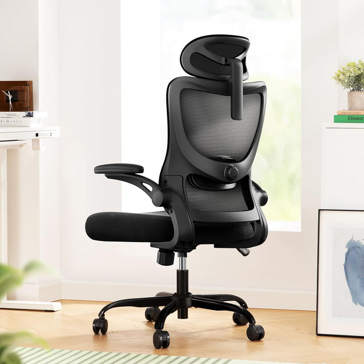 Marsail Bürostuhl Ergonomisch Schreibtischstuhl mit Verstellbarer Kopfstütze Lendenwirbelstütze und