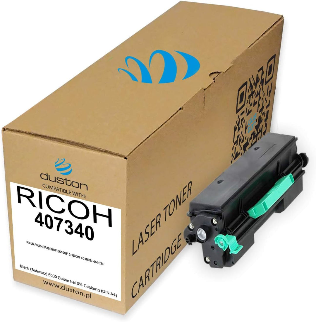 duston 407340 Schwarz Toner kompatibel zu Ricoh Aficio SP3600SF 3610SF 3600DN 4510DN 4510SF