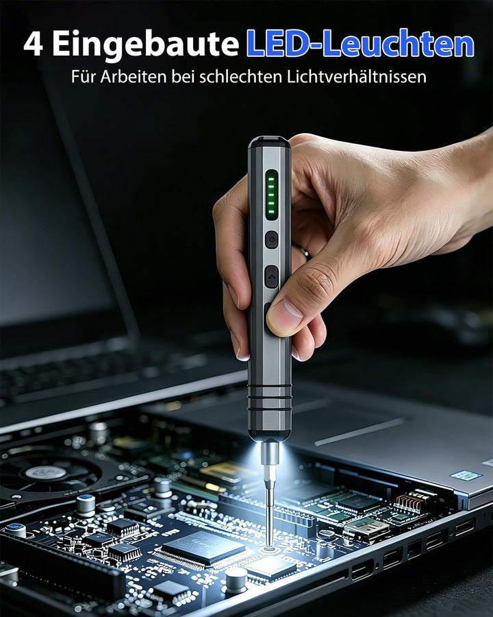 Mini Elektro Schraubendreher Set 140-tlg.: Präzisions-Reparatur-Set Feinmechaniker Werkzeug mit 120