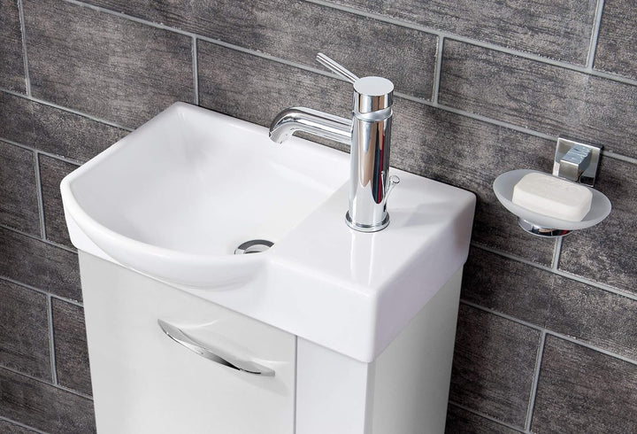 FACKELMANN Waschbecken rechts Gäste-WC / Waschtisch aus Keramik / Masse (B x H x T): ca. 45 x 10,5 x