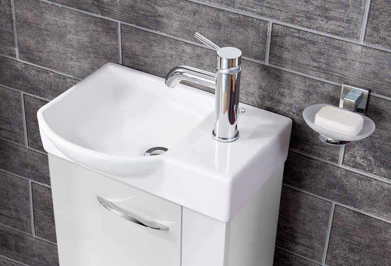 FACKELMANN Waschbecken rechts Gäste-WC / Waschtisch aus Keramik / Masse (B x H x T): ca. 45 x 10,5 x