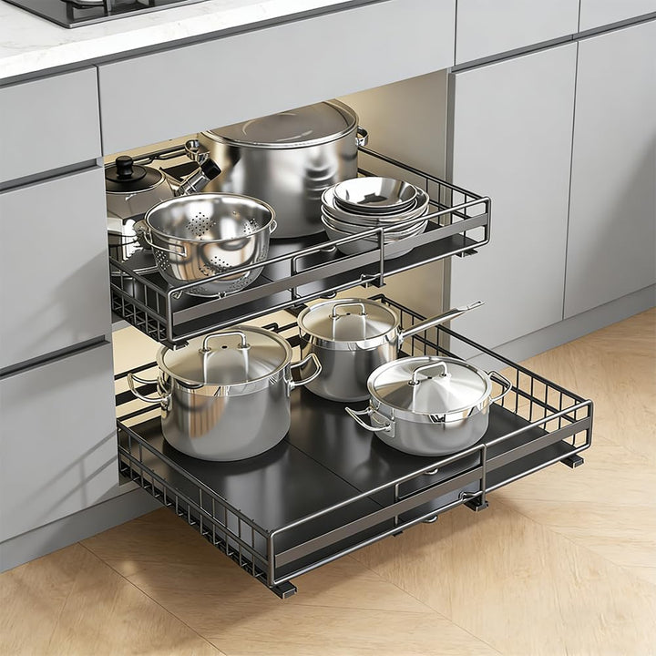 LANTUS Unterschrank für Spüle, ausziehbar, stapelbar, Regale für Schrank, Küche, Badezimmer, (31 – 4