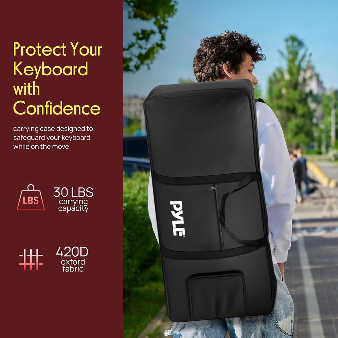 Pyle Keyboard-Hülle, Tragetasche für 61 Tasten, schützt und deckt tragbare Digitale Tastatur, wasser